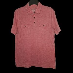 Banana Republic Soft Touch Mens Size M Red Cotton Blend Short‎ Sleeve Polo Shirt